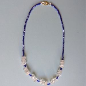 Clear Quartz/Cornflower Blue Crystals